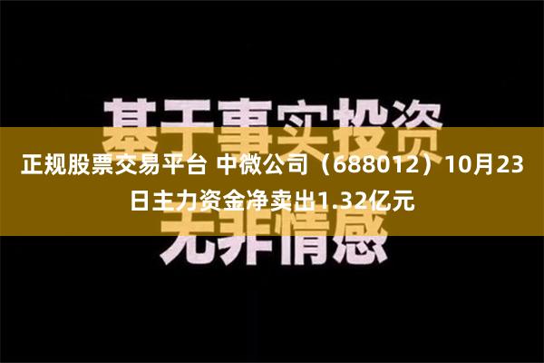 正规股票交易平台 中微公司（688012）10月23日主力资金净卖出1.32亿元